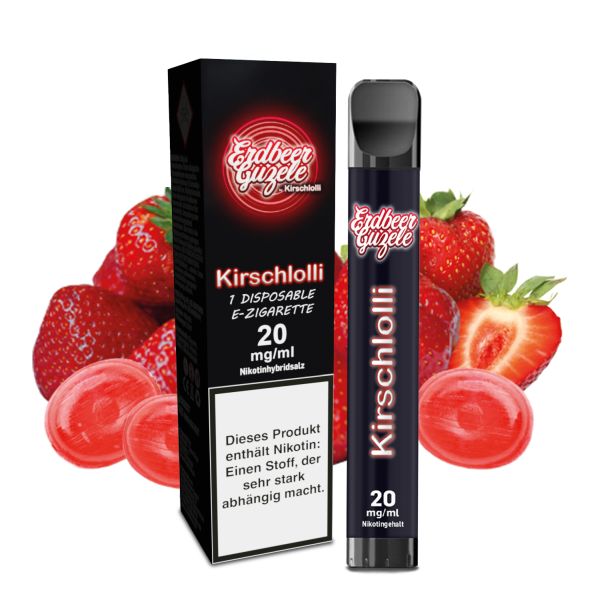 Kirschlolli Einweg E-Zigarette - Erdbeer Guzele 2ml 20mg/ml