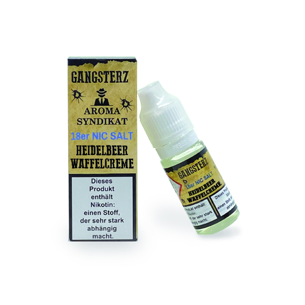 Gangsterz Nikotinsalz Liquid - Heidelbeer Waffelcreme 10ml 18mg/ml