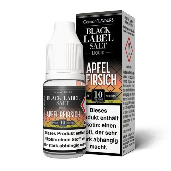 Black Label Nikotinsalzliquid - Apfel Pfirsich 10ml 20mg/ml